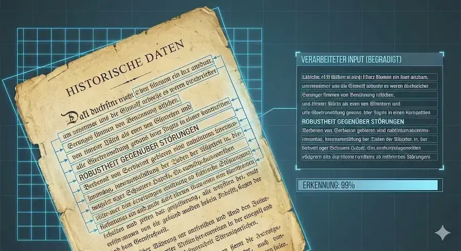 Analyse eines gescannten historischen Dokuments